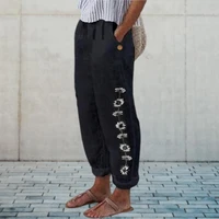 40hot harem pants floral print pockets summer flower pattern mid rise pants streetwear