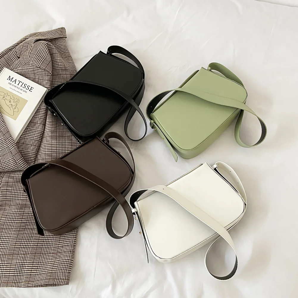 

Shoulder Crossbody Messenger Bag for Women Ladies Solid Color PU Leather Handbag Purse Christmas Birthday Gifts