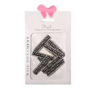 new manicure diy nail decor 3d nail sticker nail art decorations english letters diamond