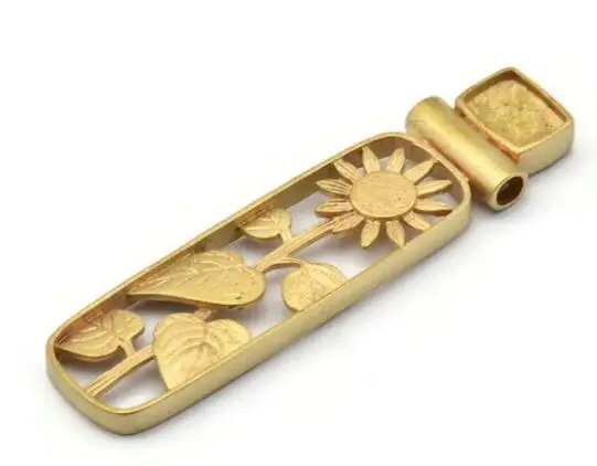 Серьги-подвески в виде подсолнуха из сырой латуни, фурнитура «сделай сам», ювелирные изделия, подвески в форме цветка (69x17x4 мм) V148