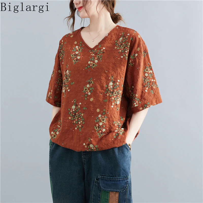 

Oversized Print Floral T Shirts Summer Women T Shirt Big Size Casual T-Shirt Tshirts Fashion Korean Womens Cotton Vintage TShirt