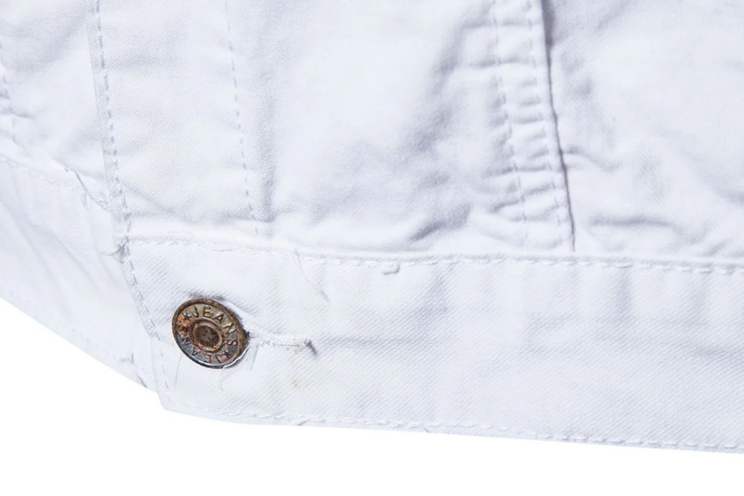 Men's Brown Denim Casual Jacket Solid Single Breasted Patch Pocket Jacket images - 6