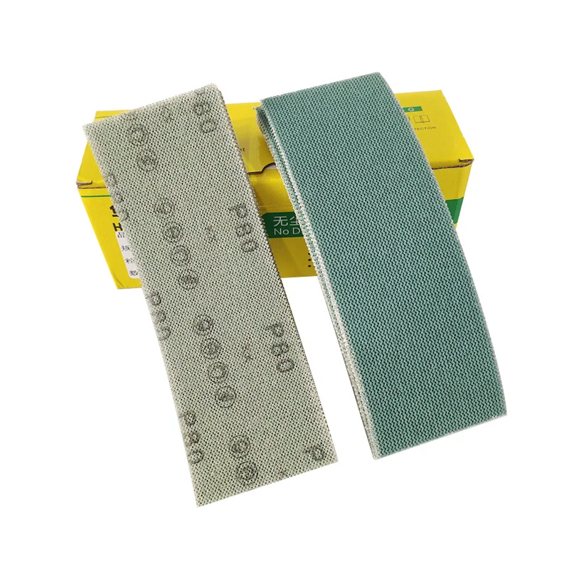 198*70MM Mesh Sanding Disc Sandpaper 80-400 Grit Hook Loop Dust-Free Anti-Blocking For Car Paint Metal Finishing Polishing