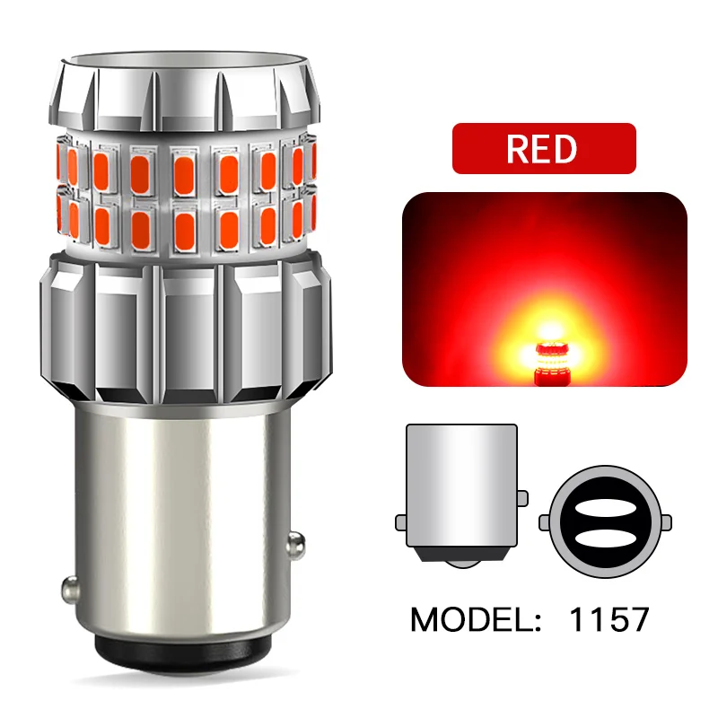 

2 шт. P21W BA15S LED 1156 7506 BAY15D 1157 P21/5W Светодиодные лампы Супер яркие автомобильные фонари Красный Белый Стоп-сигнал Лампа заднего хода DRL
