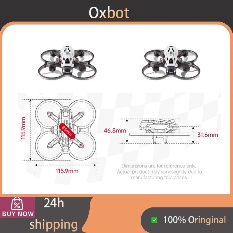 Фото Oxbot Lumo18 1.8-дюймовый мини-дрон для FPV-гонок с устойчивой передачей изображения, высококачественный эстетичный радиоуправляемый квадрокоптер №1
