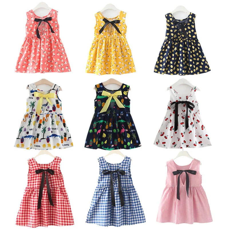 

Spot Cotton Summer New Children's Clothing Foreign Trade Children's Skirt Cherry Vest Dress Cross-border Manufacturer Wholesale