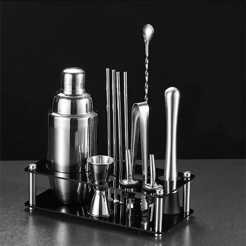 

Bartender Tools Cocktail Shaker Mixer Drink Ice Cube Mixer With Measuring Glass Stainless Steel Shaker Professional Cocktail Kit