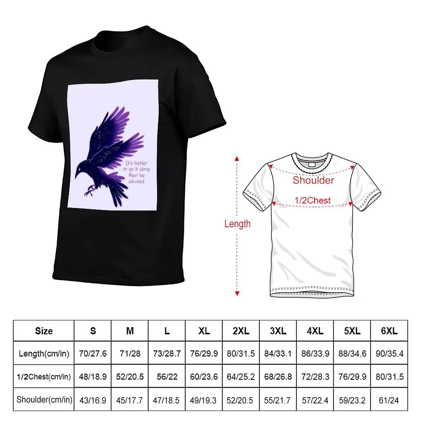 Футболка It's Better To Go It Alone Galaxy Raven футболка с аниме мешковатые рубашки топы