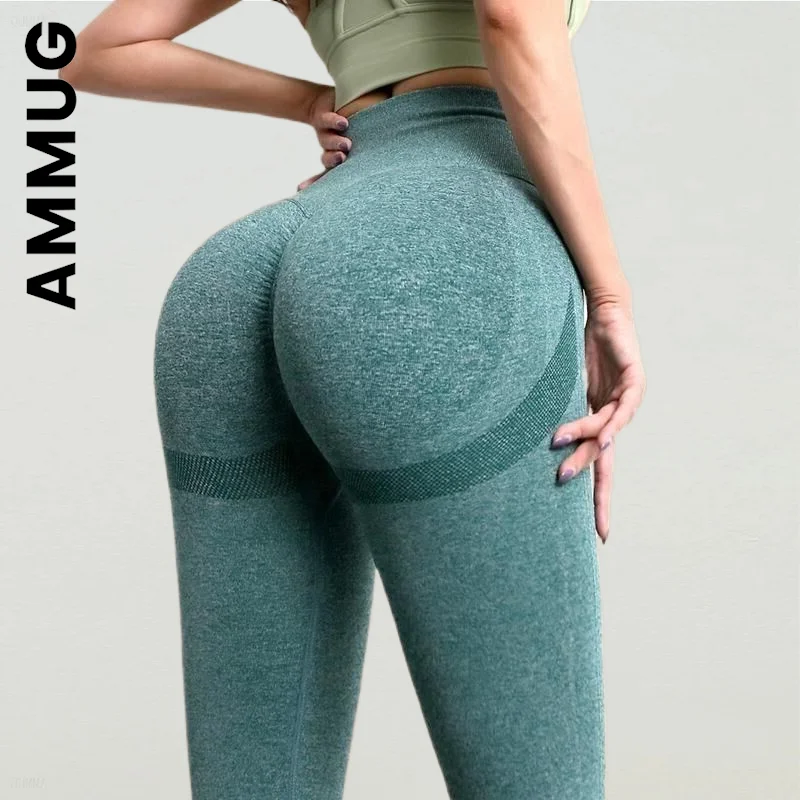 

Женские леггинсы Ammug, модные колготки с высокой талией, черные леггинсы, Женская бесшовная одежда для йоги и тренировок, леггинсы, женские ле...