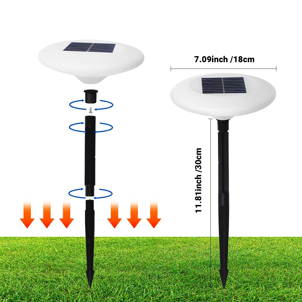 IP65 уличный светодиодный солнечный свет RGB водонепроницаемый газонный светильник