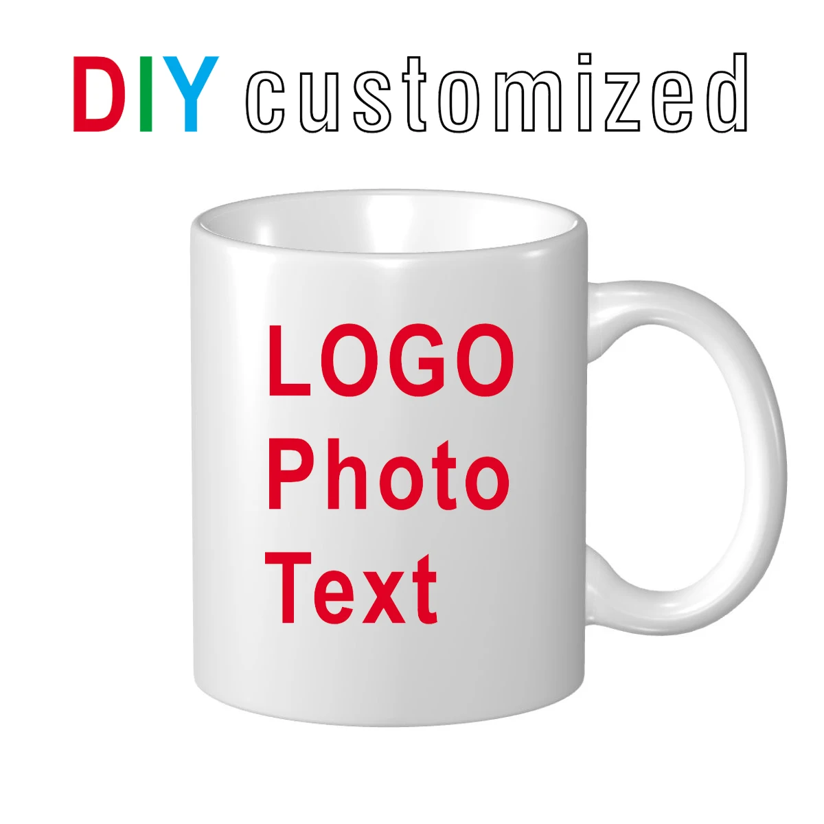 

330ML 9 Colors Customized Ceramic Cup Coffee Milk Cup Mug with Picture Photo LOGO Text Printing Cute Creative Gift