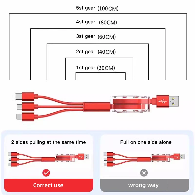Интерьер автомобиля 3 в 1 быстрое зарядное устройство USB кабель для передачи