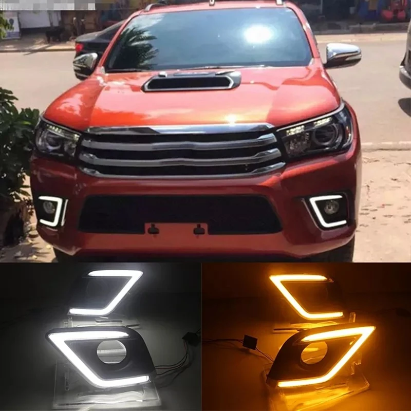 

LED Daytime Running Light Fog Lamp Frame Fog Lights For Toyota Hilux Revo VIGO 2015 2016