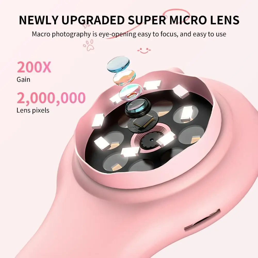 Портативный детский микроскоп ручной цифровой мини-микроскоп с 2 миллионами линз