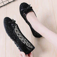 woman bow knot lace flats loafers air mesh ballerina non slip pregnant shoes women espadrilles light breathable moccasins 2020