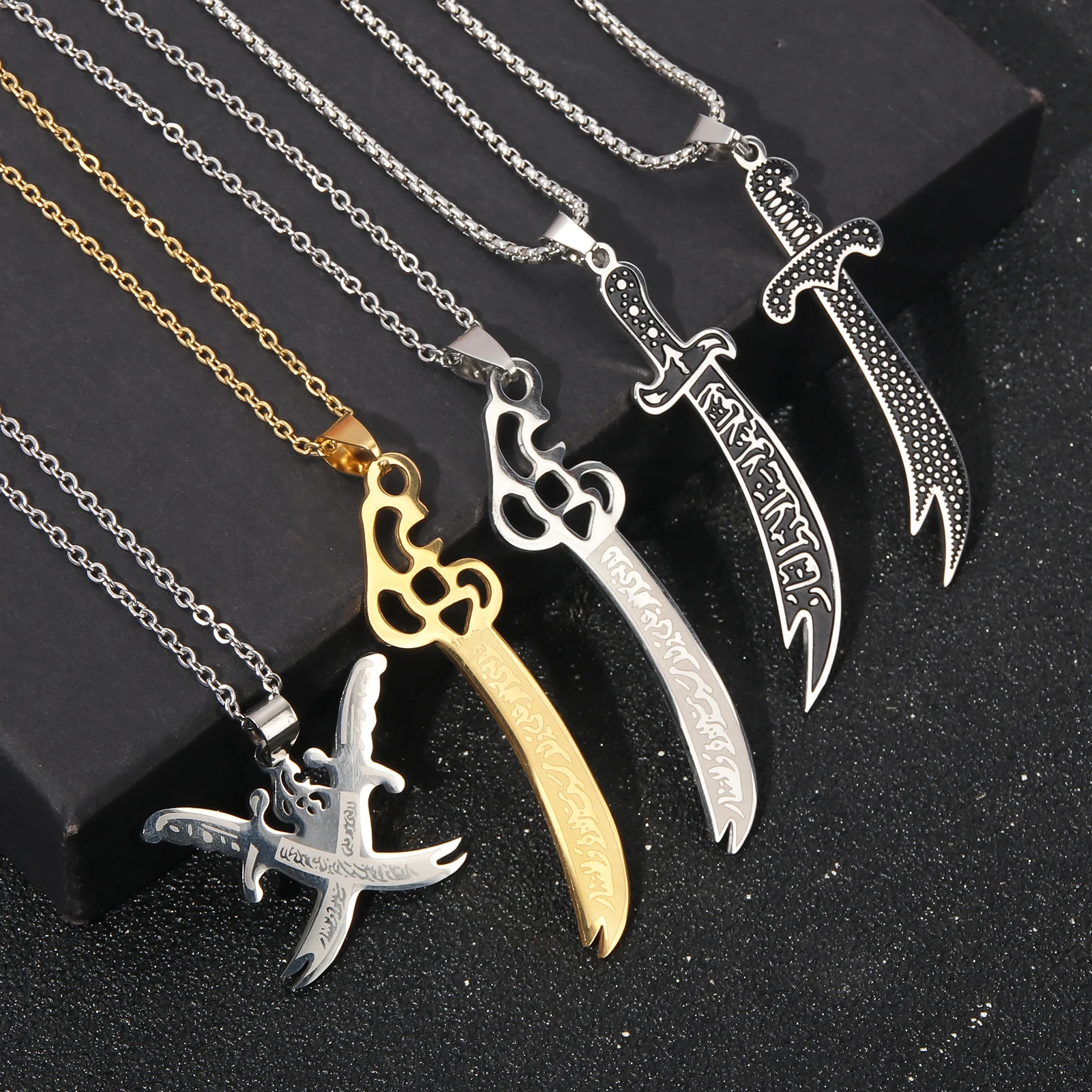 Ожерелье С Подвеской В Стиле Ретро Арабском Scimitar Унисекс Хип-хоп Панк