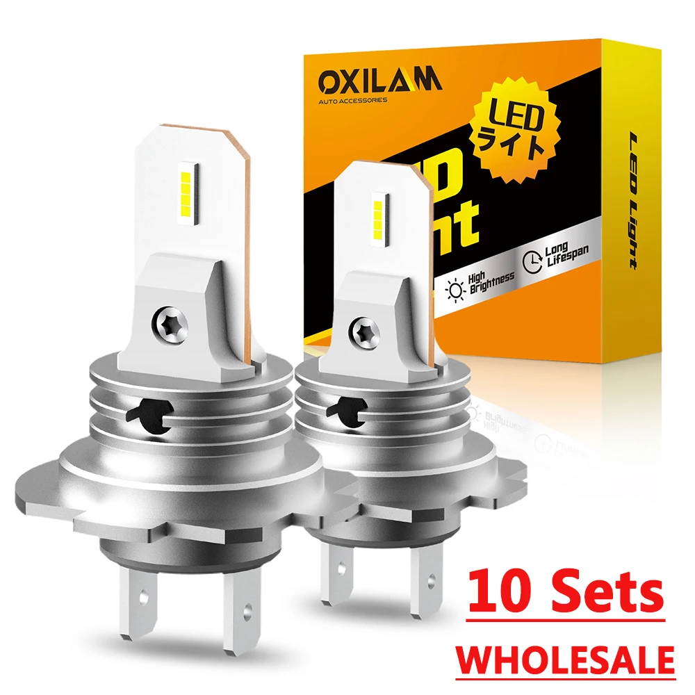 

10Set H7 LED Light H8 H11 12V 55W LED Headlight Bulb CSP Chip 6500K Head Lamp For High Power Car Mini Fanless Wireless Wholesale