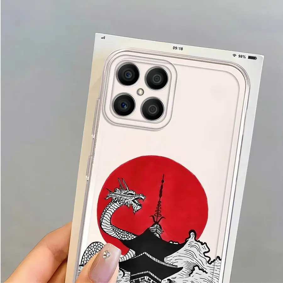 Фото Чехол для Honor X9a X8 X8a X9b X7b X8b 90 Lite, мягкий чехол для телефона, крутой ретро-дизайн с драконом №3