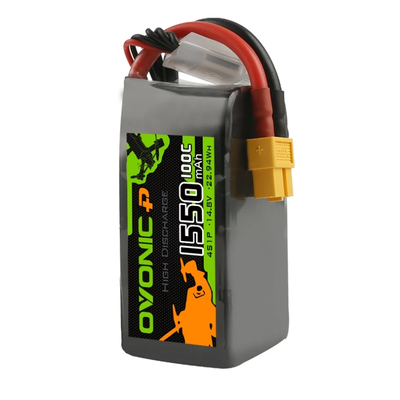 Литиевая батарея Ovonic Pro 1550mAh 100C/120C 4S/6S 14,8 V/22,2 V с разъемом XT60 для 5-дюймового FPV гоночного дрона Литиевая батарея Ovonic Pro 1550mAh 100C/120C 4S/6S 14,8 V/22,2 V с разъемом XT60 для 5-дюймового FPV гоночного дрона
