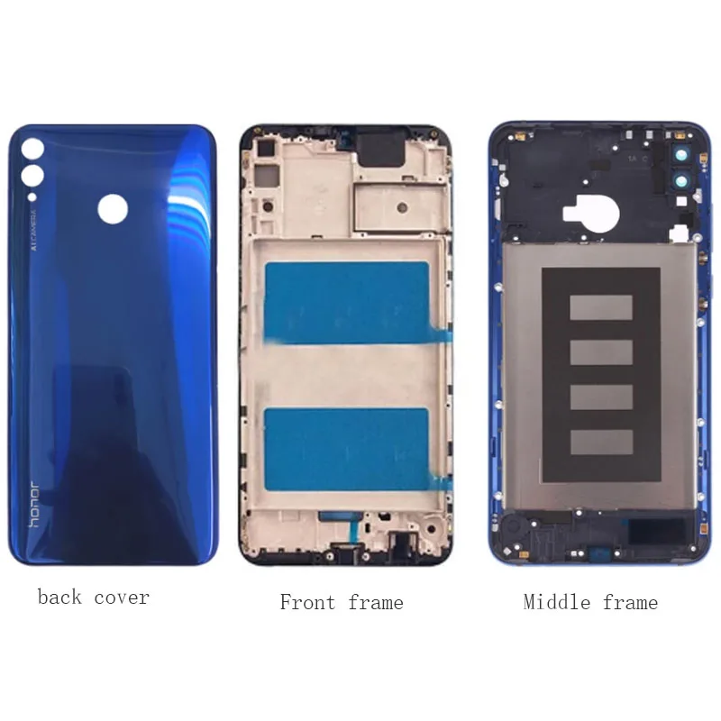 

Для Huawei Honor 8X Max средняя рамка Передняя Задняя рамка ЖК-дисплей + Корпус батарея задняя крышка пластина Корпус Лицевая панель 7,12 дюйма