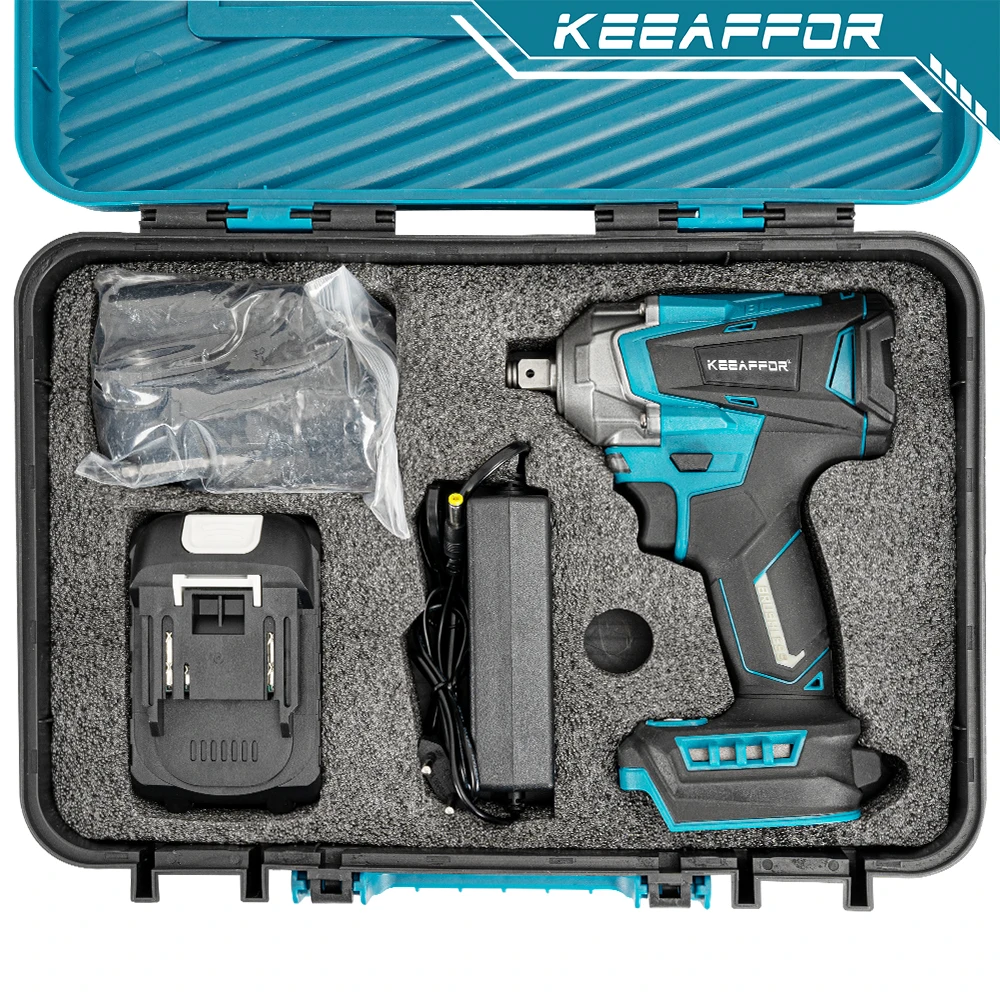 KEEAFFOR бесщеточный ударный гайковерт 1/2" синий аккумуляторный для Makita 18 В