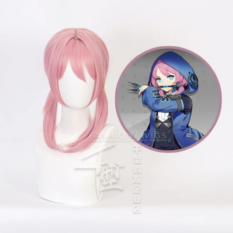 

Anime Game Arknights Blue Poison Wig Cosplay Pink Heat Resistant Movies Hair Blue Poison Peruca Party Costume Wigs + Wig Cap