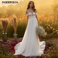 roddrsya bohemian wedding dress v neck simple satin sequin lace bridal gowns beach wedding gowns plus size vestido de noiva