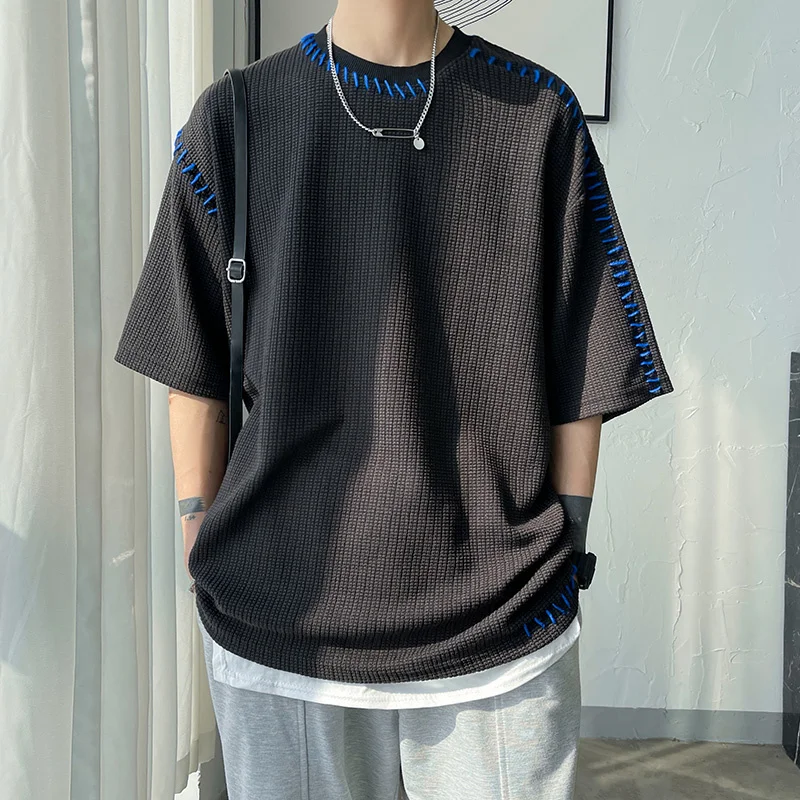 

Summer Short-sleeved T-shirt Men Fashion Casual Oversized T Shirt Men Streetwear Hip-hop Loose O Neck Pullover Tshirt Men Tops