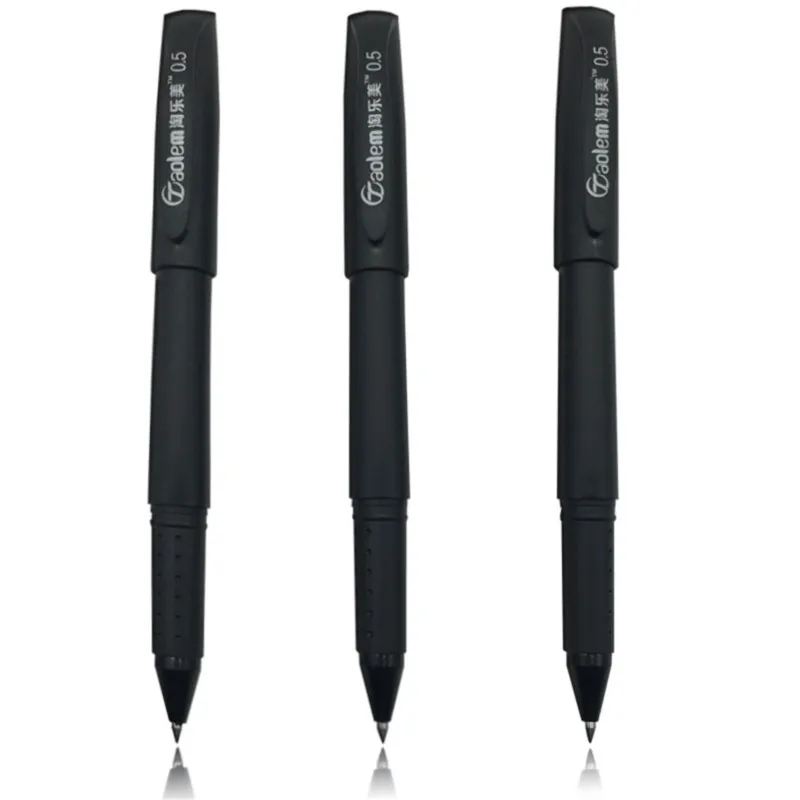 

50 pcs Gel Pen 0.5mm Black Ink Very Good Writing Pen Metal Chirography Office & School Pen For Student