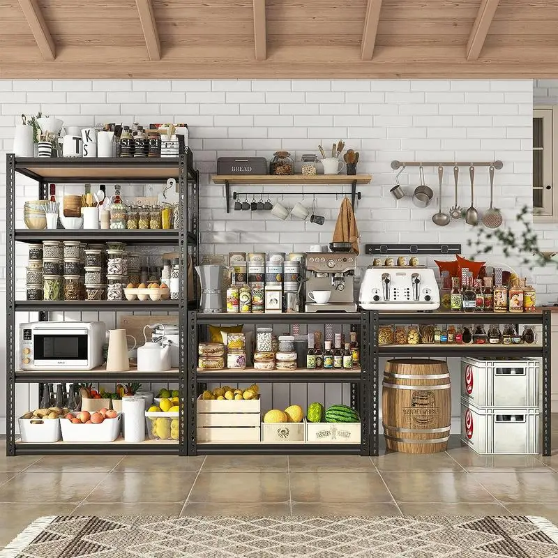 Гаражные полки 5 уровней для хранения сверхмощные регулируемые металлические