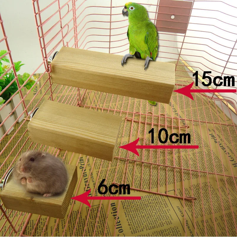 

Parrots Stand Bars Hamsters Squirrels Wood Stand Platform Toy Paw Grinding Clean Cage Pet Products Bird Toys 3pcs/lot