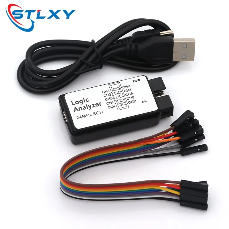 Фото Логический анализатор Stlxy USB, мини-анализатор, микроконтроллер, инструмент для отладки ARM FPGA, выборка 24 м, 8 каналов №3