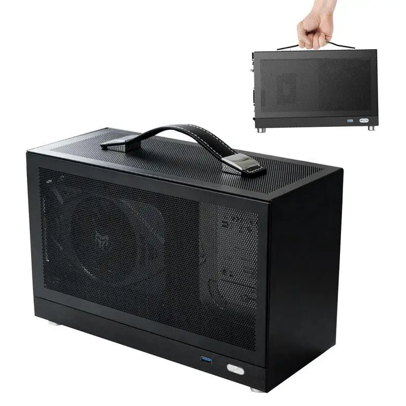 

Портативный чехол для компьютера ITX, чехол для компьютера, чехол для игрового ПК Mini ITX, шасси для настольного ПК, чехол для компьютера с USB, чех...