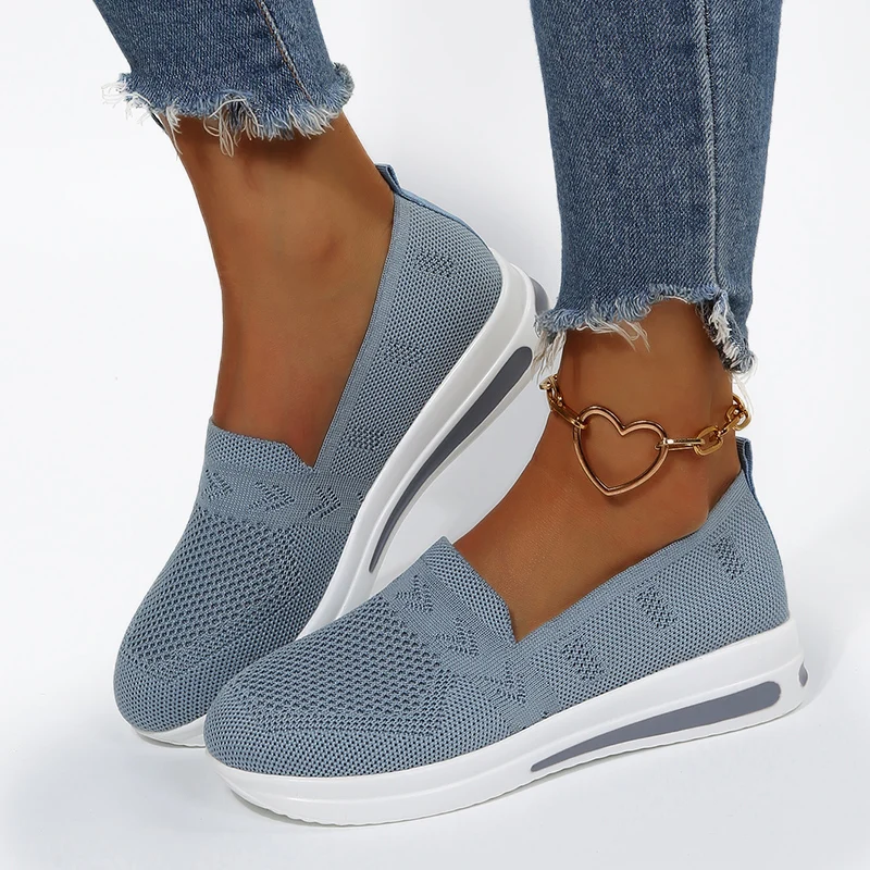 

Summer 2022 Breathable Wedges Sneakers Shoes Women Plus Size Shoes Women Trainers Flat Vulcanize Shoes Sport Sneakers