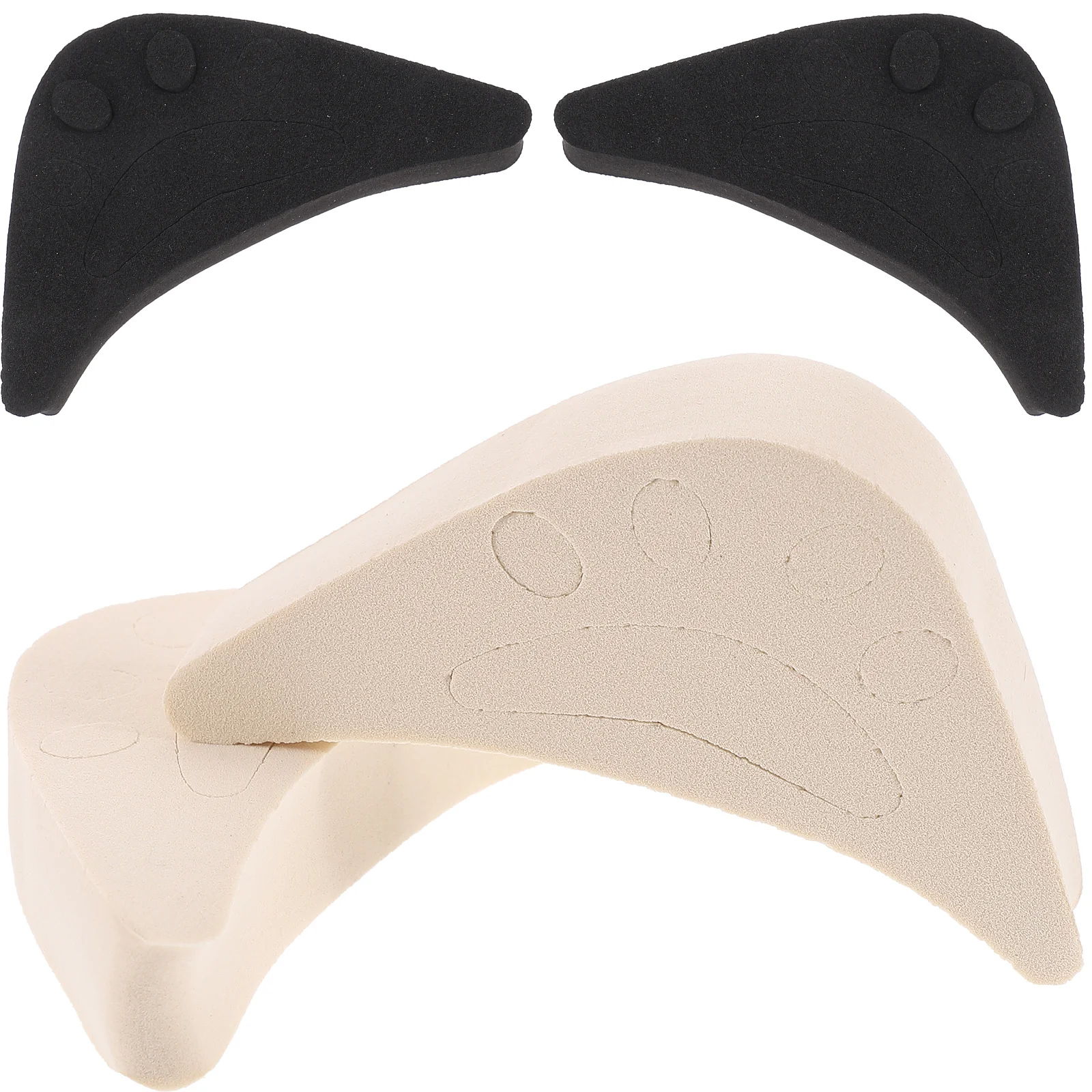 

4pcs Shoe Filler Toe Inserts Reusable Toe Plug Pads for High Heel Shoes Too Big Beige Black