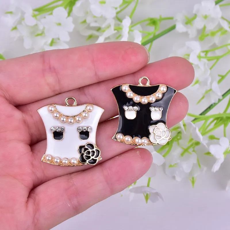 

Оптовая продажа, 10 шт., черно-белая женская одежда, искусственные ювелирные изделия, подвески для сережек, сделай сам, аксессуары для рукодел...