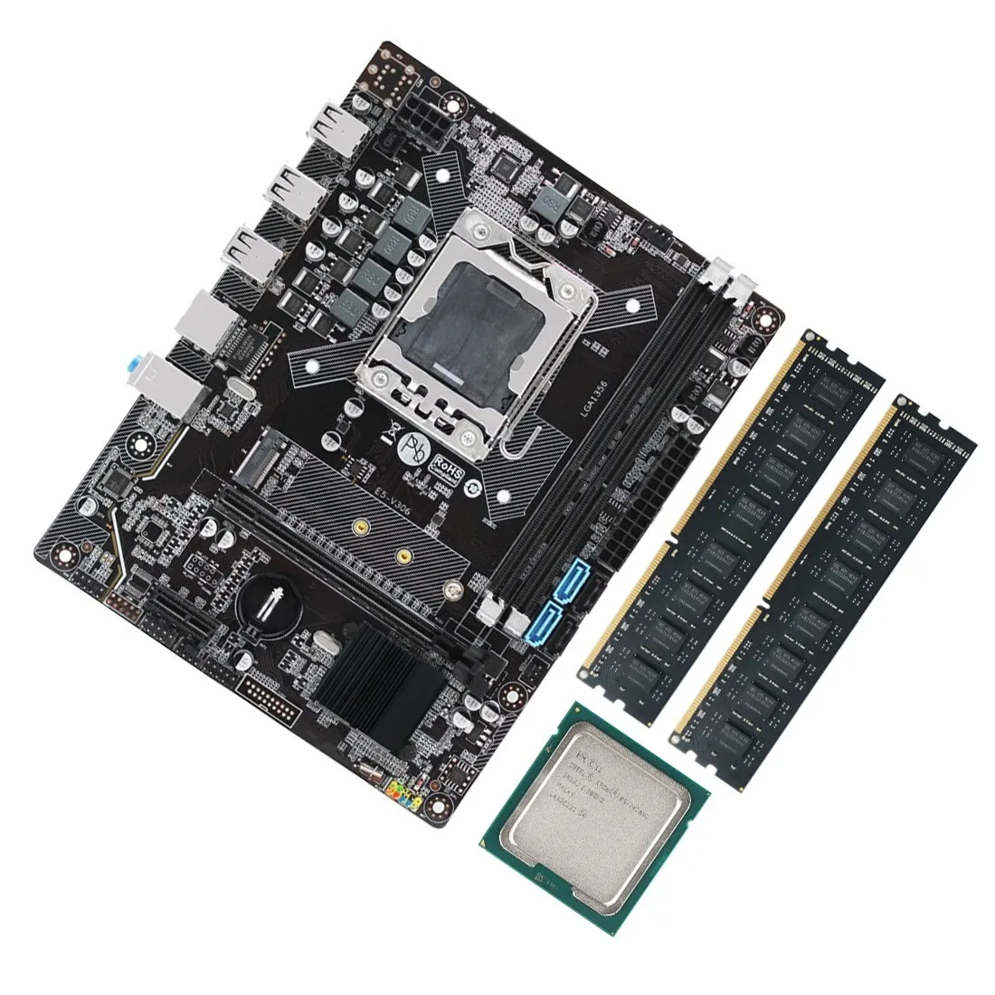 Комплект материнской платы X79 LGA 1356 с процессором Xeon E5 2420 V2 8 Гб (2x4 Гб) DDR3 Ecc Reg Ram Nvme M.2 Sdd Mico-Atx