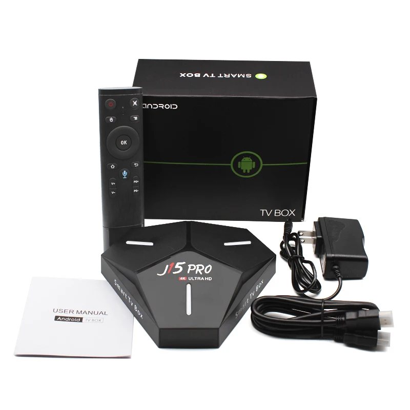 Смарт-приставка J15 Pro Android 9 0 RockChip3328 BT 2 4G 5G Wi-Fi 4K медиаплеер iptv Netflix голосовое