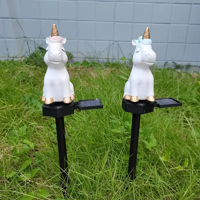 

Solar Unicorn Lawn Plug Lamp LED Animal Cartoon Outdoor Garden Grass Lights Landscape Solar Christmas Lights 2022 Luci Solari