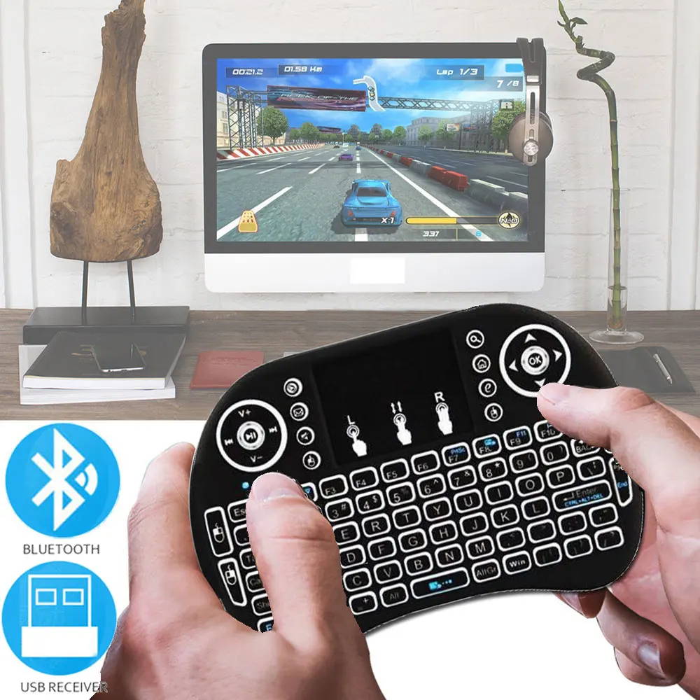 Bluetooth 2,4G цветная подсветка для Android TV Box PC I8 мини ...