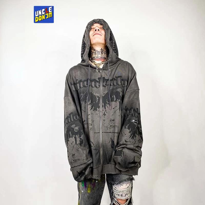 

Толстовка с капюшоном в стиле Харадзюку, свитшоты на молнии в стиле хип-хоп, уличная одежда, толстовки, осень 2020, повседневные свободные свит...