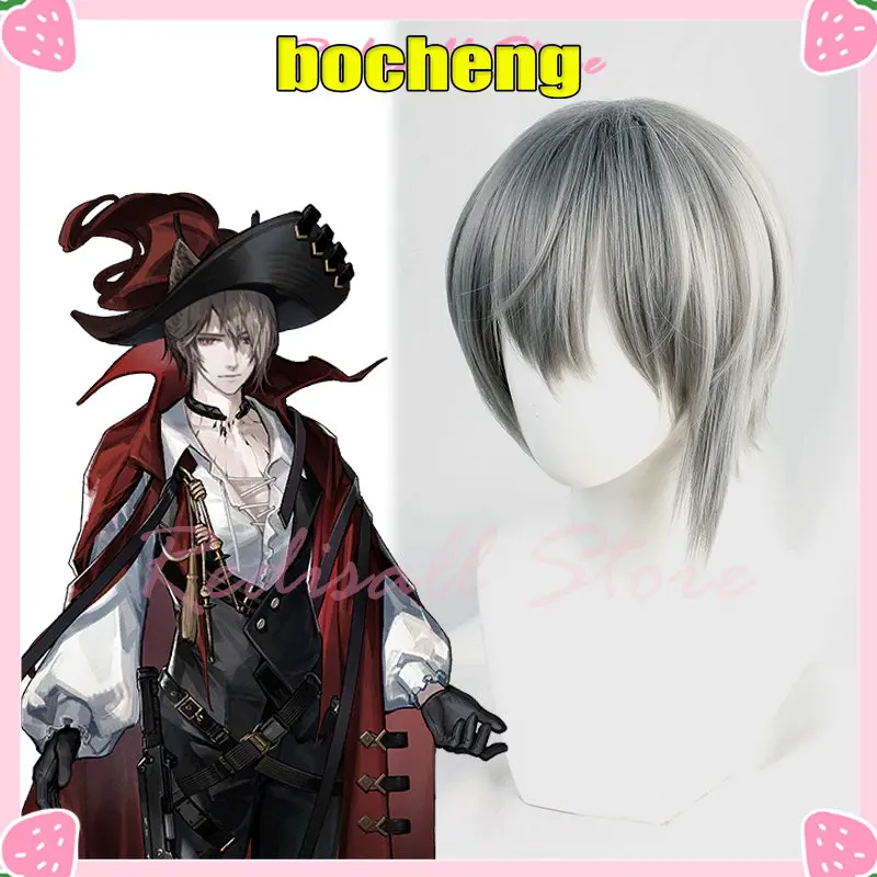 

Парик для косплея arknight Phantom Lucian, серый, короткий, прямой, жаропрочный, из NPC, для игр, головной убор