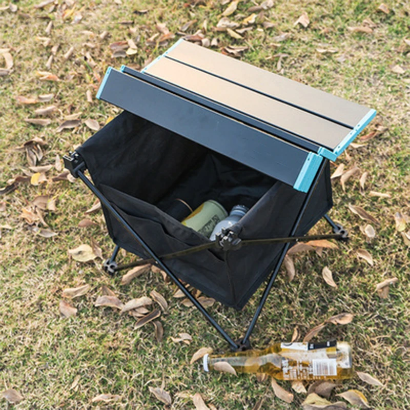 Outdoor Folding Picnic Table Extra-light Portable Camping Desk Detachable Aluminium Hiking BBQ Desk with Storage Bag