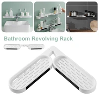 180%c2%b0 rotatable bathroom revolving rack punch free wall mounted washstand shelf kitchen wall storage holder bathroom accessories