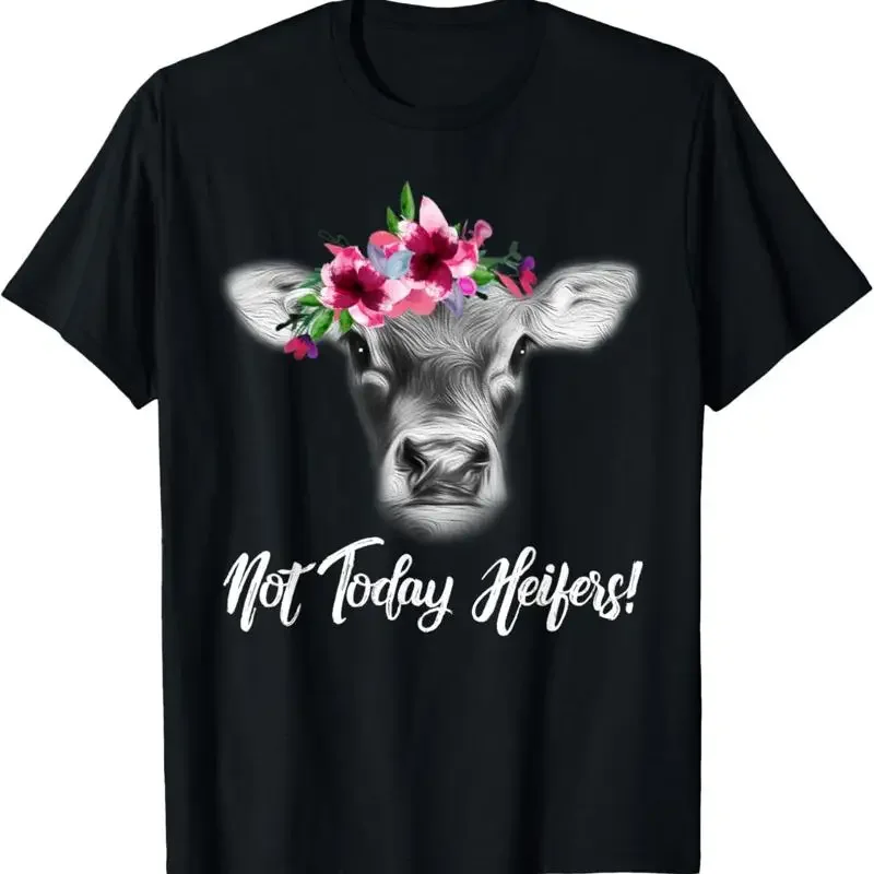 Фото Футболка Not Today Heifers с цветочным принтом и повязкой на голову №1