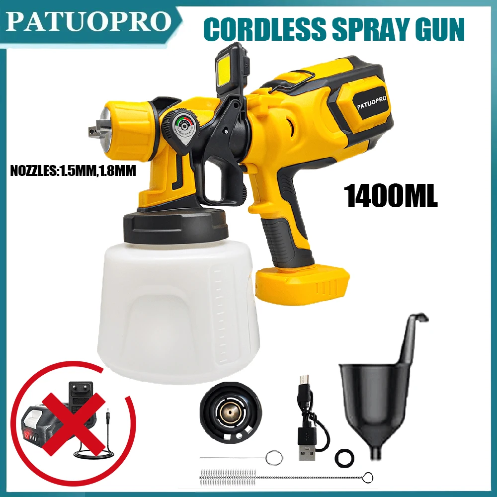 Беспроводной пистолет-распылитель PATUOPRO 1400 мл для Makita 18В