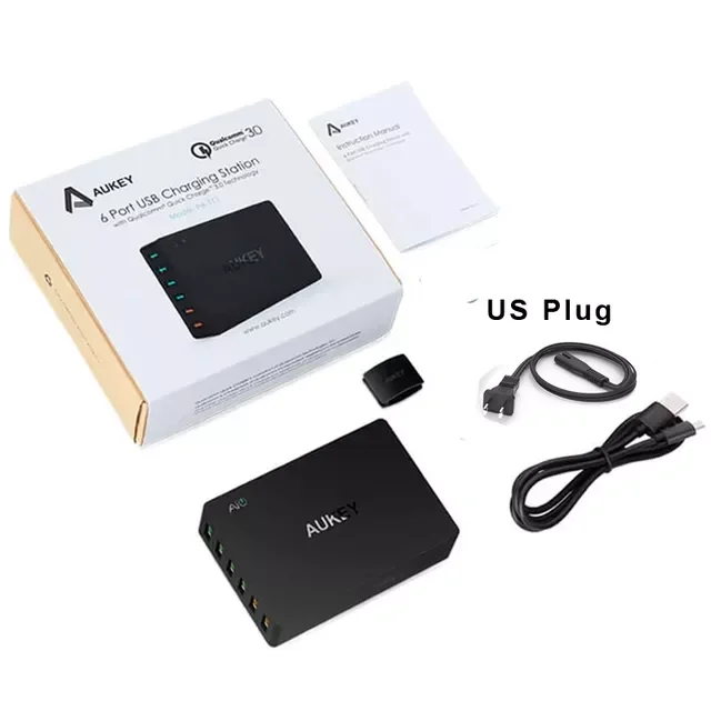 

Быстрое настенное зарядное устройство с 6 USB-портами, 60 Вт