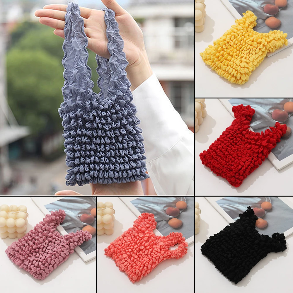 

Сумка стрейч плиссированная сумка для покупок Складная портативная вместительная сумка-Органайзер с верхней ручкой