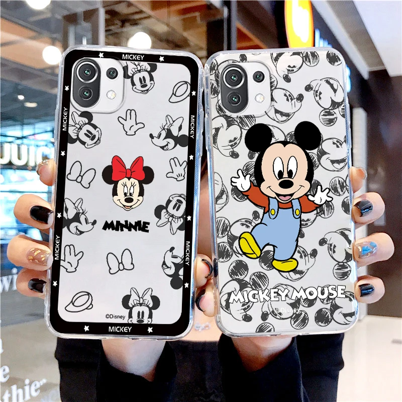 

Cartoon Disney Mickey Minnie Cool For Xiaomi 13 Lite 12T 12S 12 11 Ultra 11T 10T 9 Pro 5G Transparent Phone Case Cover