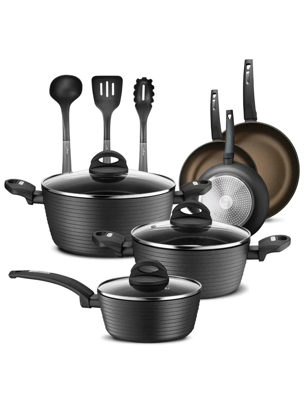 

12-Piece Nonstick Kitchen Cookware Set Cooking Pots Non Stick Pot